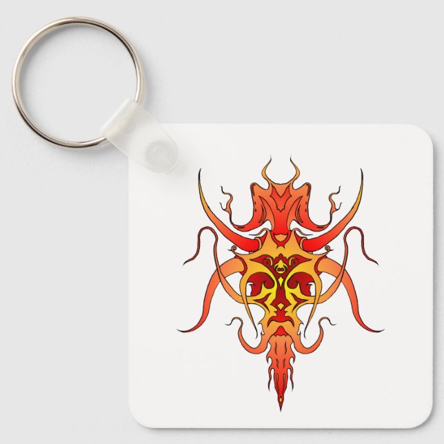Demon Tribal Tattoo Design Key Ring (Front)