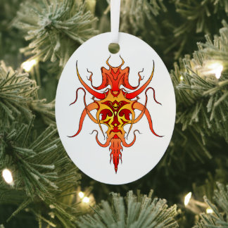 Demon Tribal Tattoo Design Metal Tree Decoration