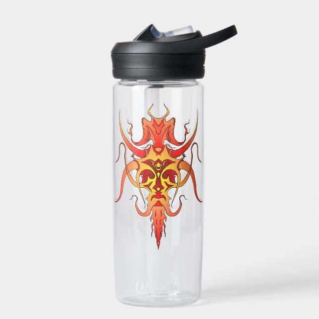 Demon Tribal Tattoo Design Water Bottle (Left)