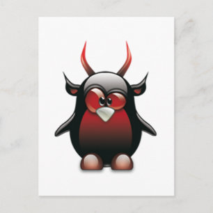 Demon Tux (Linux Tux) Postcard