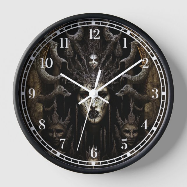 Demon Woman Monster Horror Art Clock (Front)