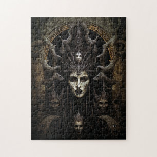 Demon Woman Monster Horror Art Jigsaw Puzzle