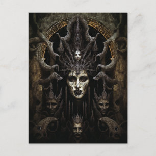 Demon Woman Monster Horror Art Postcard