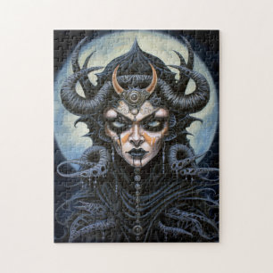 Demon Woman Queen Dark Fantasy Art Jigsaw Puzzle