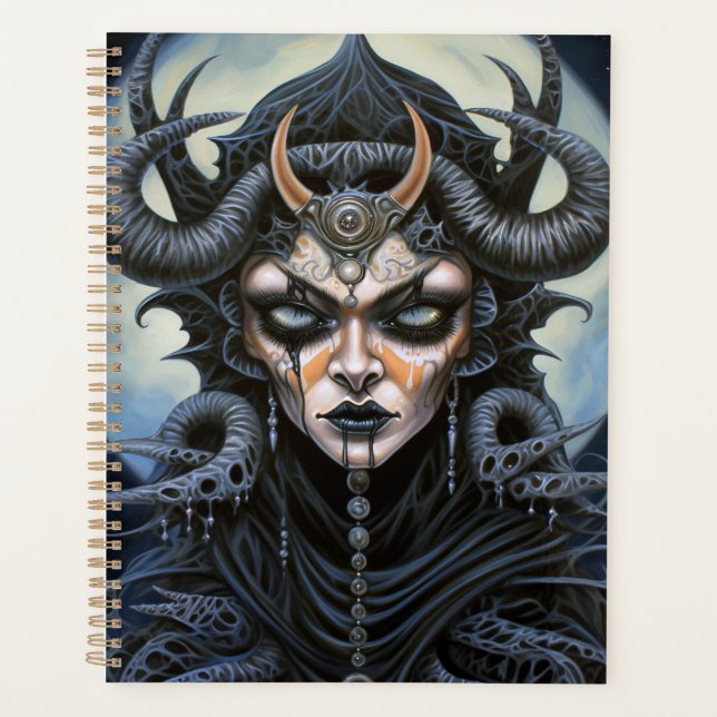 Demon Woman Queen Dark Fantasy Art Planner (Front)