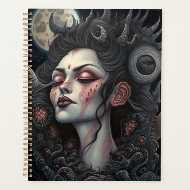 Demon Woman Queen Dark Fantasy Art Planner (Front)