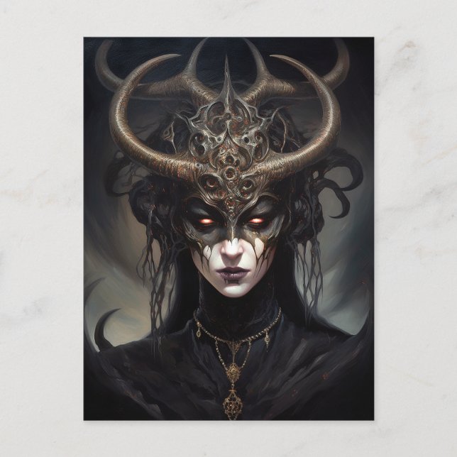 Demon Woman Queen Dark Fantasy Art Postcard (Front)