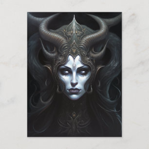 Demon Woman Queen Dark Fantasy Art Postcard