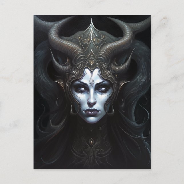 Demon Woman Queen Dark Fantasy Art Postcard (Front)
