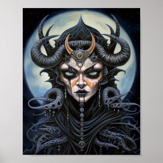 Demon Woman Queen Dark Fantasy Art Poster (Front)