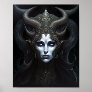 Demon Woman Queen Dark Fantasy Art Poster