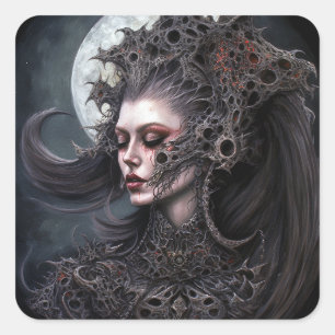 Demon Woman Queen Dark Fantasy Art Square Sticker
