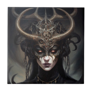 Demon Woman Queen Dark Fantasy Art Tile
