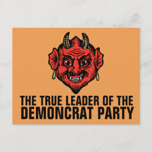 DEMONCRATS DEMOCRAT PARTY SATAN POSTCARD