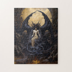 Demoness Dark Fantasy Goth Gothic Art Jigsaw Puzzle