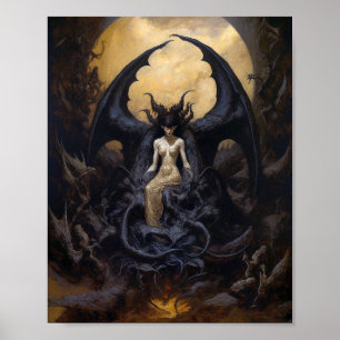 Demoness Dark Fantasy Goth Gothic Art Poster