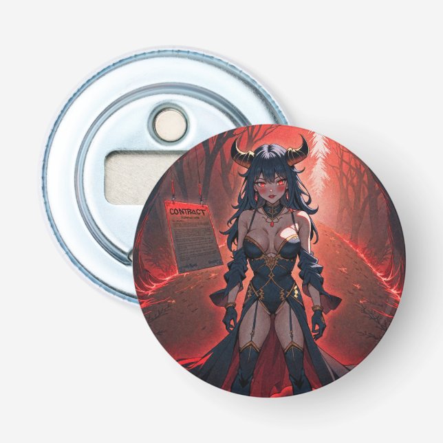 Demoness with Contact at Crossroads, Anime Demon Bottle Opener (Front)