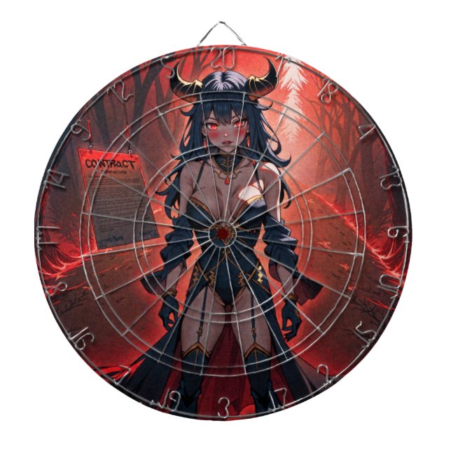 Demoness with Contact at Crossroads, Anime Demon Dartboard (Front)