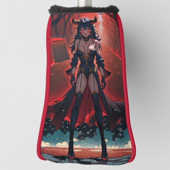 Demoness with Contact at Crossroads, Anime Demon Golf Head Cover (Rotate 90)