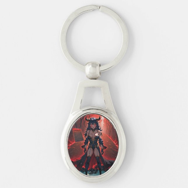 Demoness with Contact at Crossroads, Anime Demon Key Ring (Front)