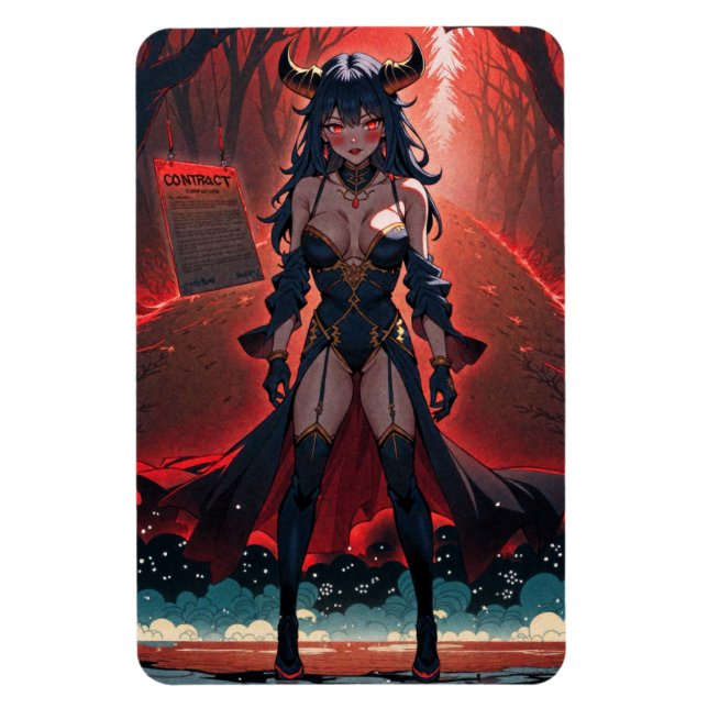 Demoness with Contact at Crossroads, Anime Demon Magnet (Vertical)