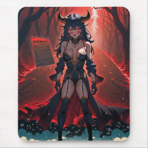 Demoness with Contact at Crossroads, Anime Demon Mouse Mat
