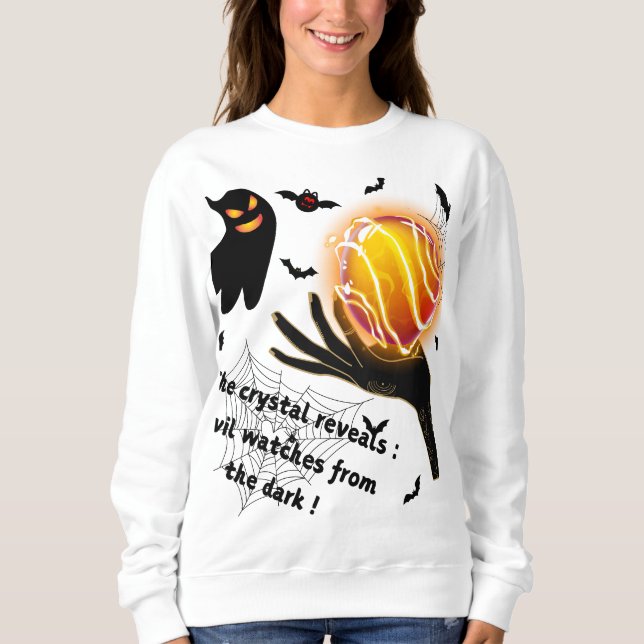 Demonic Ghost with Flaming Crystal Ball  Sweatshirt (Front)
