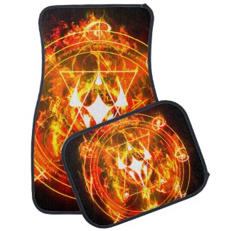 Demonic Hellfire Sigil of Chaos Infernal Red Car Mat