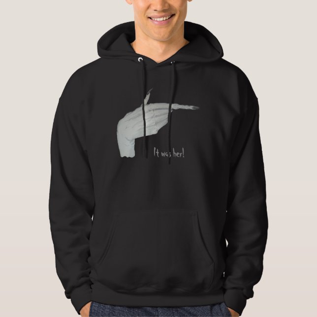 demonic pointing scary monster hand spooky hoodie (Front)