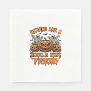 Demons Are Ghouls Friend Pumpkins Mummy Ghost Bats Napkin