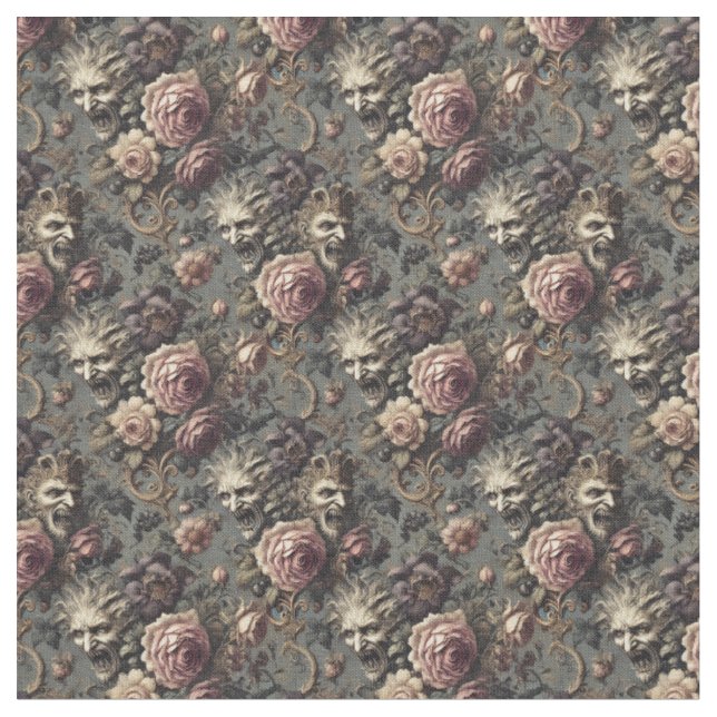 Demons of Delinquency – Gothic Dense Tile Fabric (Close Up)