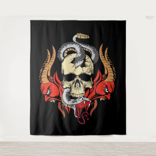 Demons, Serpent and Skull Tapestry