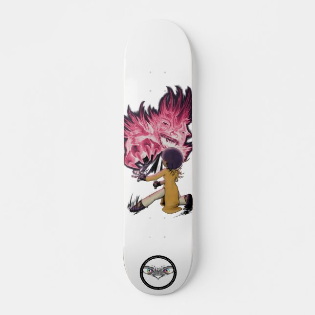 Demonslayer Afro Tia demon fight glowing red eyes Skateboard (Front)