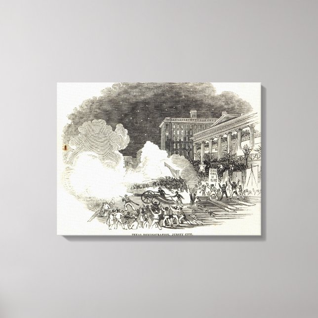 Demonstration at Jersey City Canvas Print (Front)