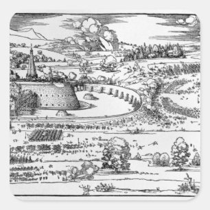 Demonstration of defensive measures square sticker