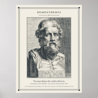 Demosthenes Engraved Bust after Rubens, 1638 Poster
