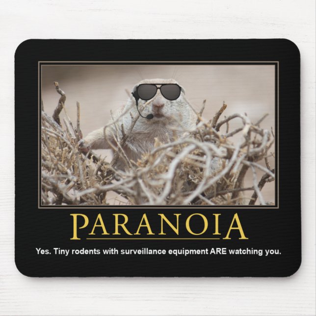 Demotivational Mousepad: Paranoia Mouse Mat (Front)