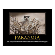 Demotivational Squirrel Poster: Paranoia