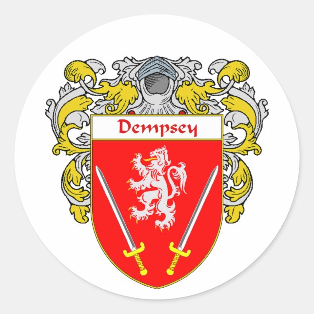 Dempsey Coat of Arms (Mantled) Classic Round Sticker (Front)