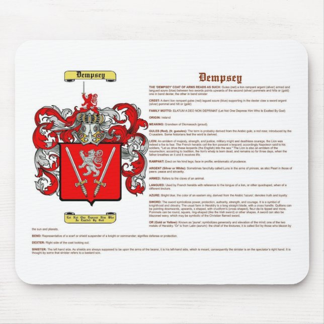 Dempsey (meaning) mouse mat (Front)
