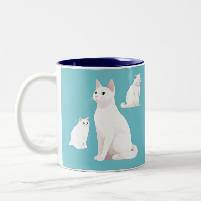 Demure Cats Two-Tone Coffee Mug (Left)