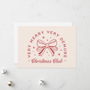 Demure Christmas coquette aesthetic Holiday Card