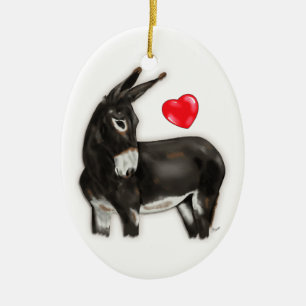 Demure Donkey Memorial Keepsake Ceramic Tree Decoration