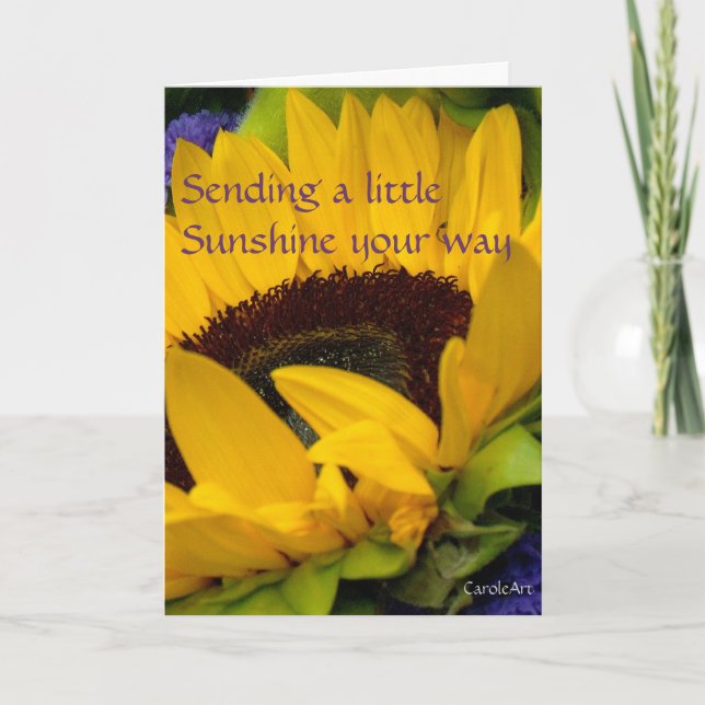 Demure Sunflower Birthday Card (Front)