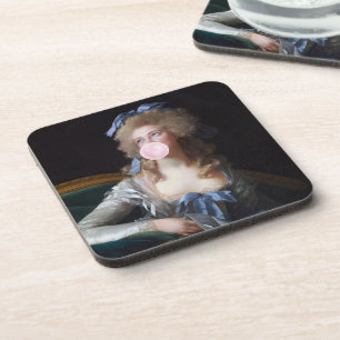 Demure with Pink Bubble Gum Coaster