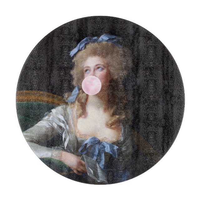 Demure with Pink Bubble Gum Cutting Board (Front)