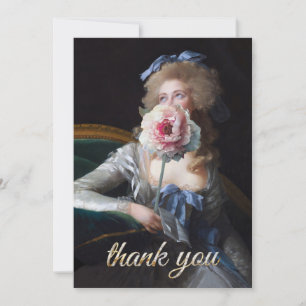 Demure with Pink Peony Thank You Card