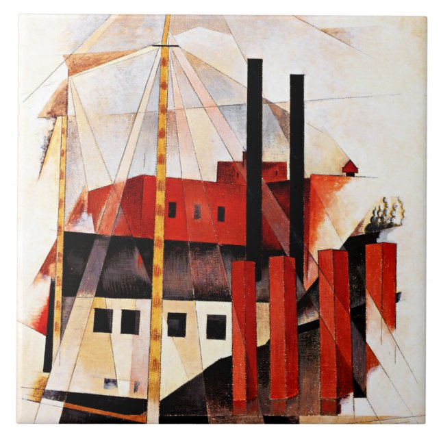 Demuth - Piano Mover's Holiday, fine art painting Tile (Front)