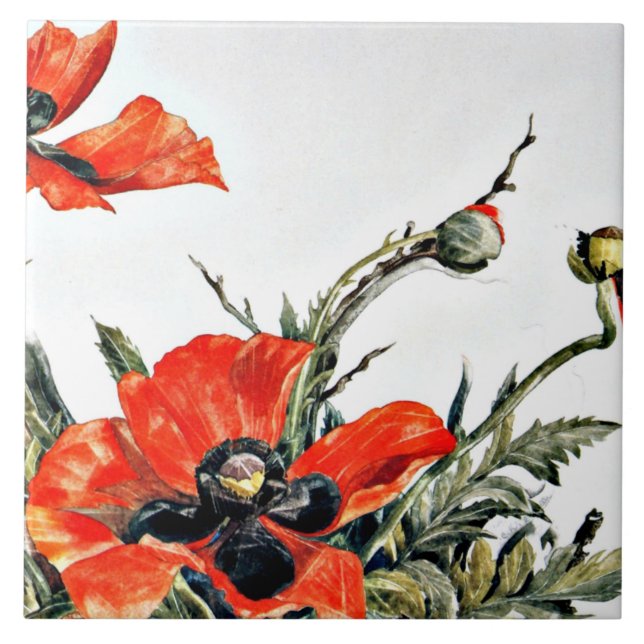 Demuth - Red Poppies, popular painting, Tile (Front)