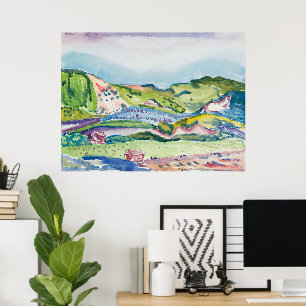 Demuth's Mountain with Red House Poster